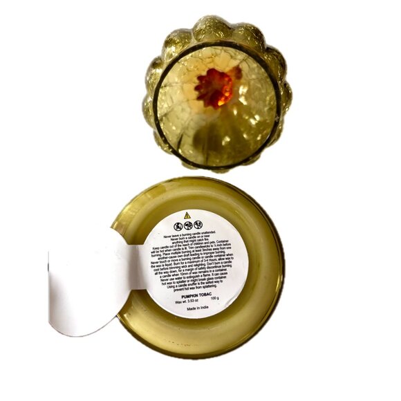 Pumpkin Tobacco Glass Pumpkin Cloche Candle - Picture 6 of 7